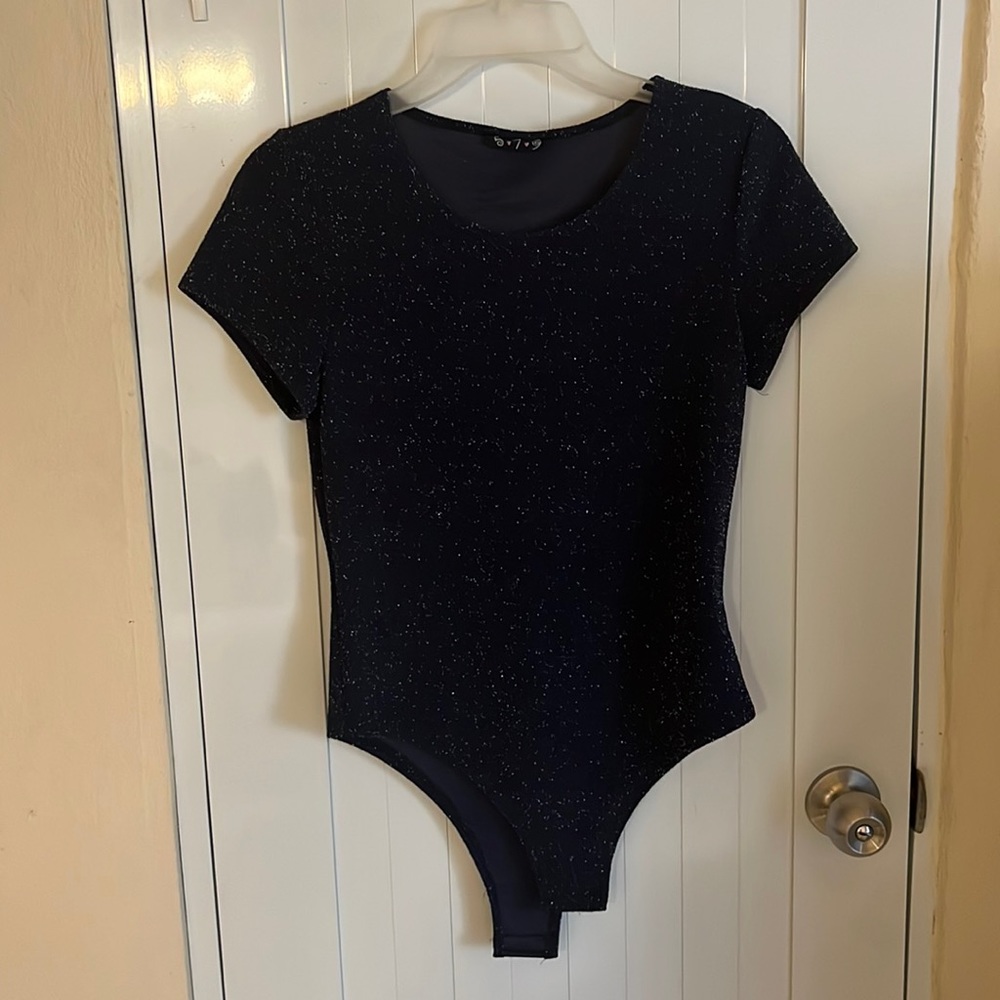 5.7.9 blue glitter blouse